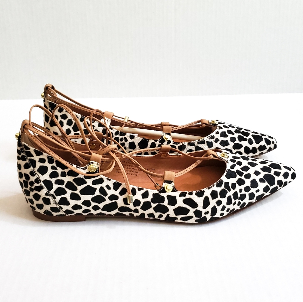 Halogen Calf Hair Animal Print Flats Size …